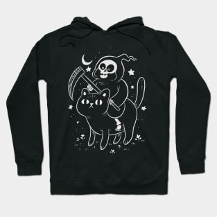 grim reaper and cat Hoodie